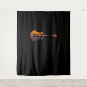 Guitar Lake Shadow Love Guitar Gift Music Lovers Tapestry