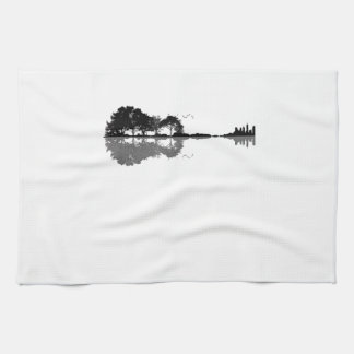 Guitar Lake Shadow Love Guitar Gift Music Lovers Tea Towel