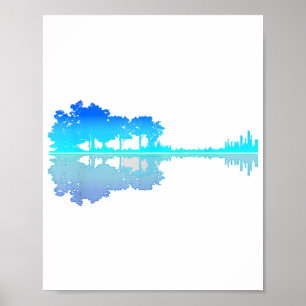 Guitar Lake Shadow Love Guitar Musician Poster