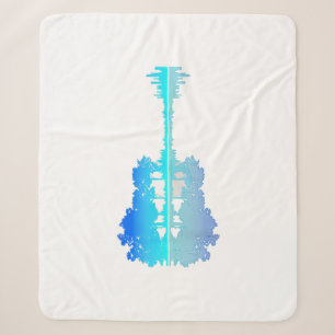 Guitar Lake Shadow Love Guitar Musician Sherpa Blanket