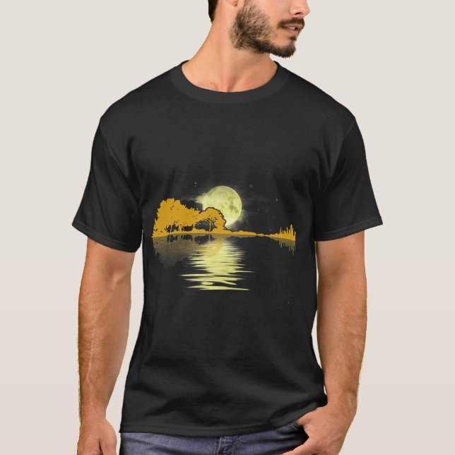 Guitar Lake Shadow Love Guitar T-Shirt T-Shirt (Front)