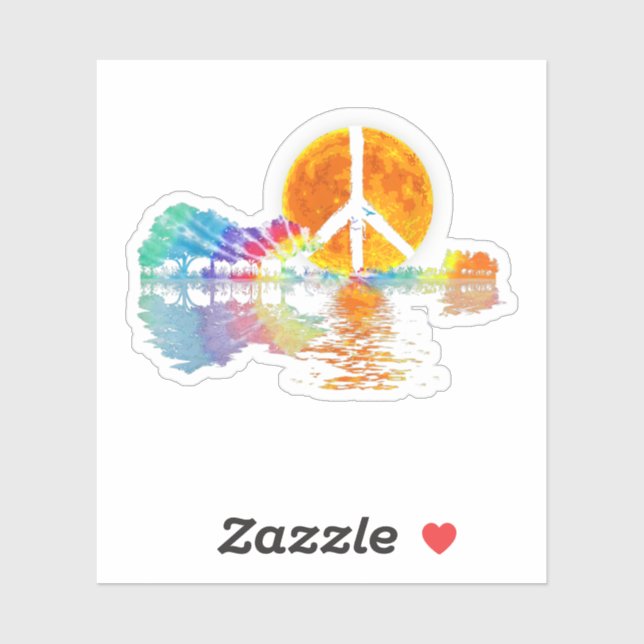 Guitar Lake Shadow Peace Love Guitar Hippie (Sheet)