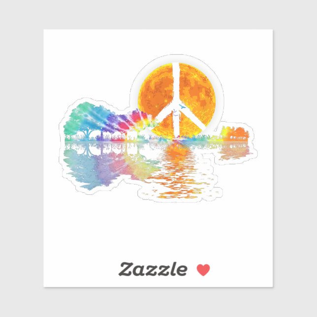 Guitar Lake Shadow Peace Love Guitar Hippie (Sheet)