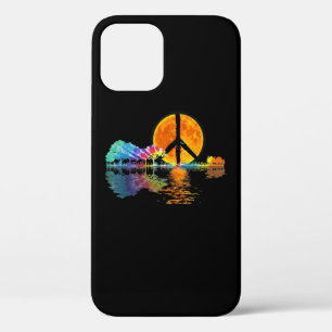 Guitar Lake Shadow Peace Love Guitar Hippie iPhone 12 Pro Case