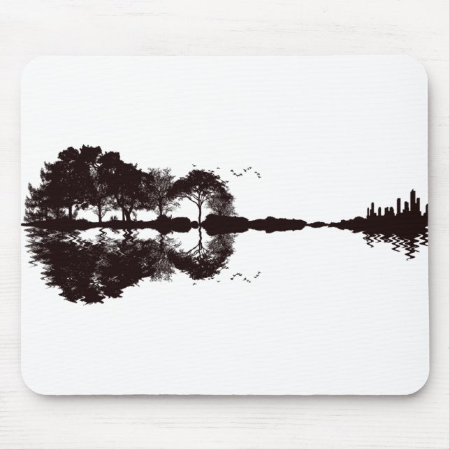 Guitar Landscape Illustration Mouse Mat (Front)