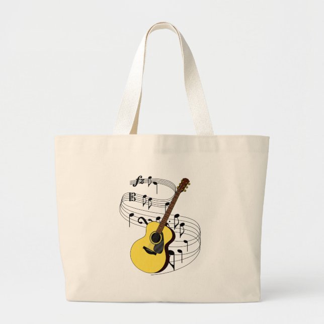 Guitar Large Tote Bag (Front)
