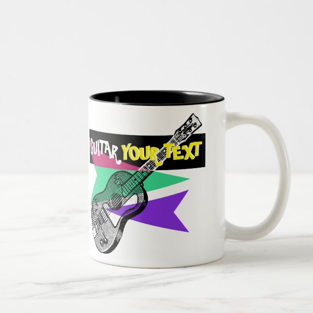 Guitar Legend Retro Illustration Customisable Mug (Right)