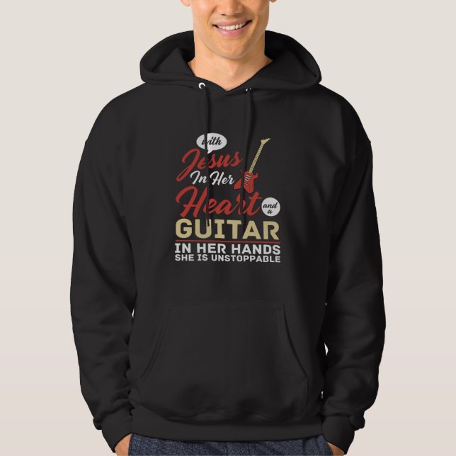 Guitar Lesson Guitarist Beginner Music Instrument  Hoodie (Front)