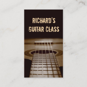 Guitar Lessons - Classic Elegant Guitar Photo Business Card