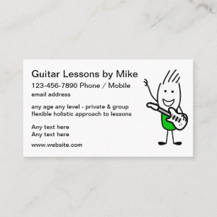 Guitar Lessons Cool Business Cards