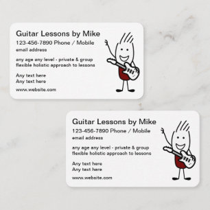 Guitar Lessons Cool Double Side Business Cards
