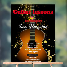 Guitar lessons Customised Acrylic Sign
