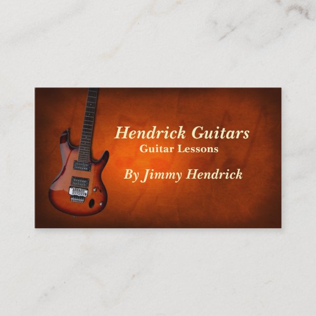 Guitar Lessons Guitar Sales Business Card (Front)