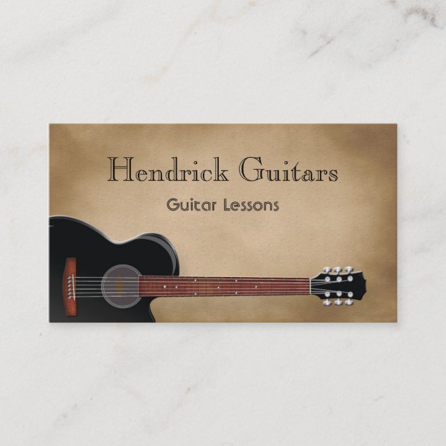 Guitar Lessons Guitar Sales Business Card (Front)