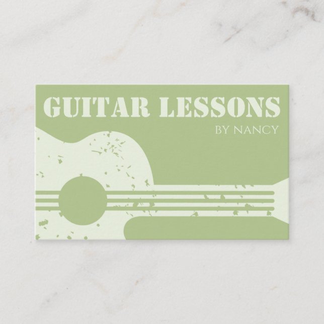 Guitar Lessons Guitar Teacher Business Card (Front)