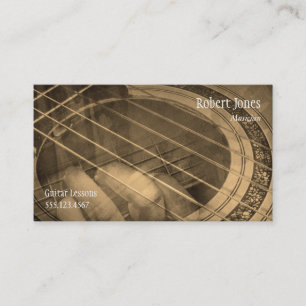 Guitar lessons instructor business card