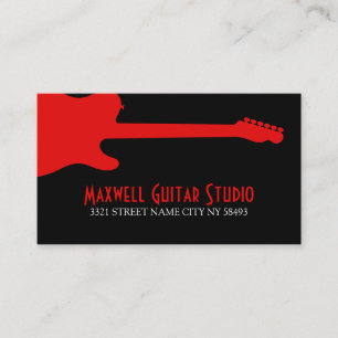 Guitar Lessons Instructor Music Studio Business Card