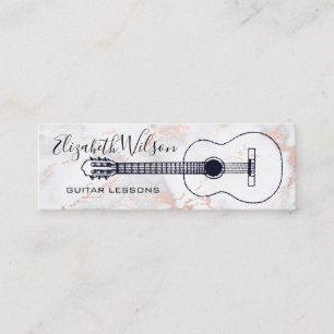 guitar lessons marble decor mini business card
