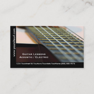 Guitar Lessons - Music Teacher Acoustic Guitar Business Card