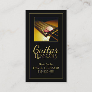 Guitar Lessons Music Teacher Classic Black Card