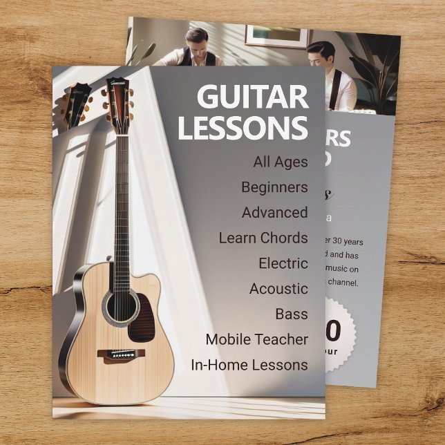 Guitar Lessons Music Teacher Flyer Template (Creator Uploaded)