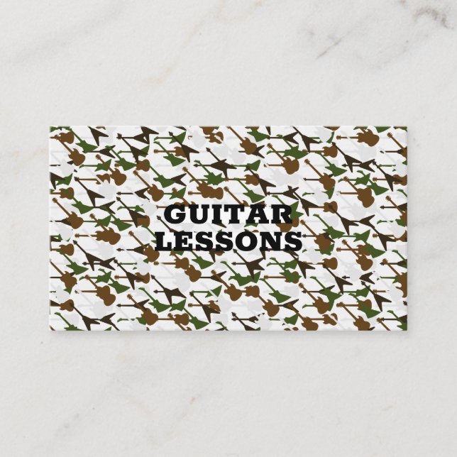 Guitar Lessons Music Teacher Guitarist Instructor  Business Card (Front)