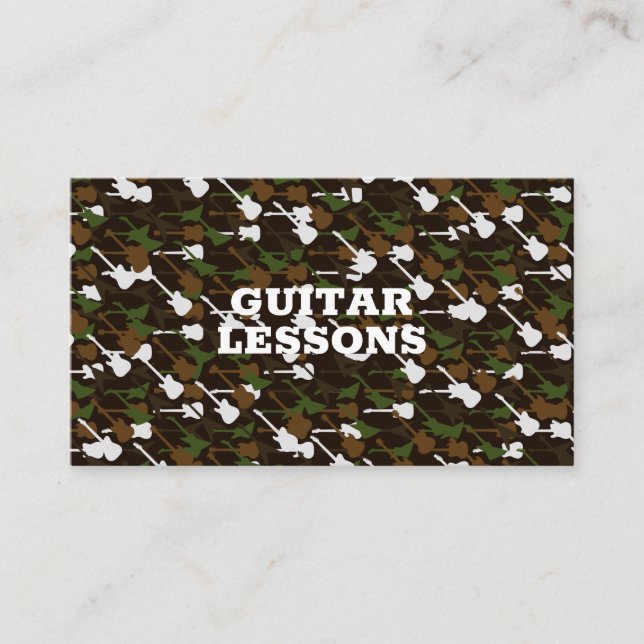Guitar Lessons Music Teacher Instructor Guitarist  Business Card (Front)