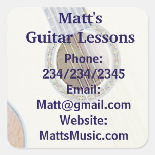 Guitar Lessons Promotional Stickers