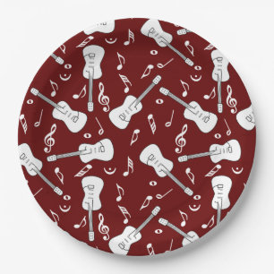 Guitar Lines Music Notes Paper Plate