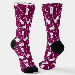 Guitar Lines Music Notes Socks