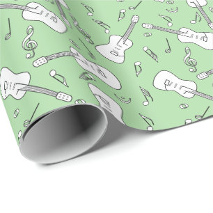 Guitar Lines Music Notes Wrapping Paper