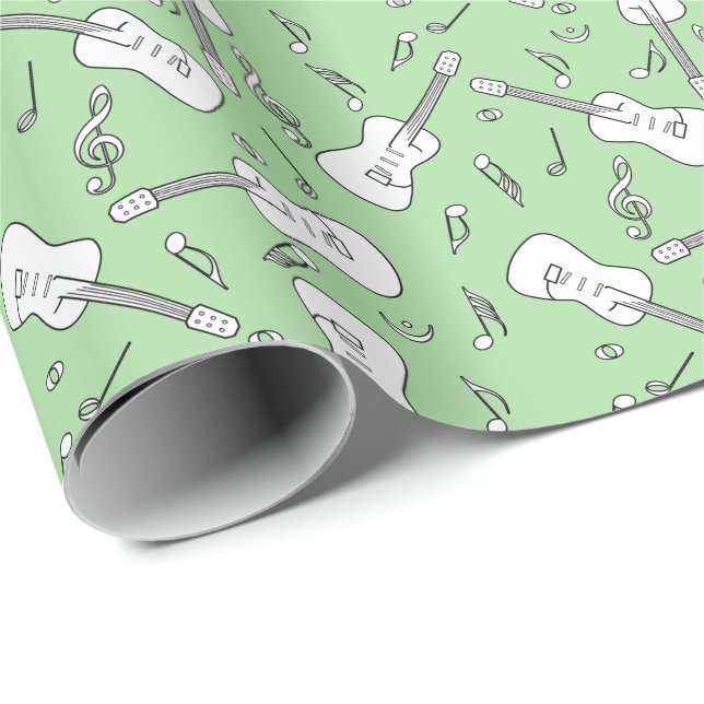 Guitar Lines Music Notes Wrapping Paper (Roll Corner)