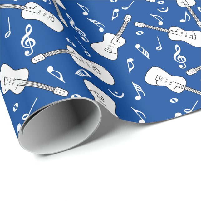 Guitar Lines Music Notes Wrapping Paper (Roll Corner)