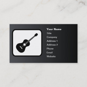 Guitar Logo Customisable Black Business Card