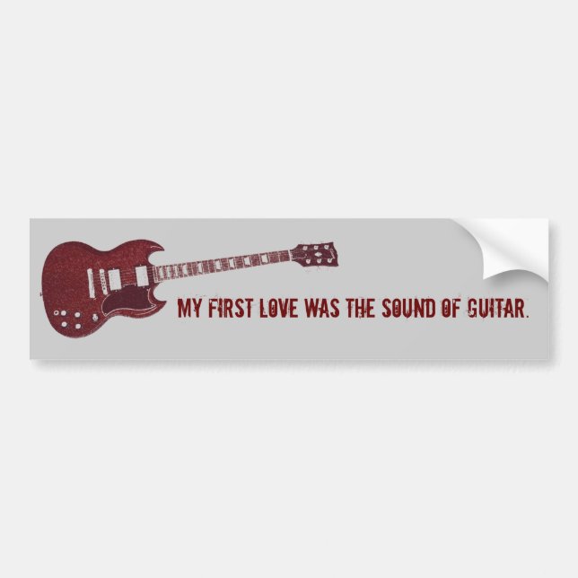 Guitar Love Bumper Sticker (Front)