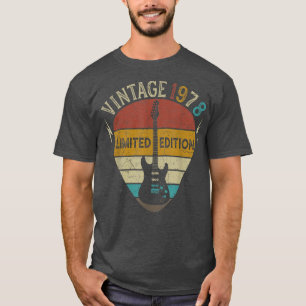 Guitar Lover 44 Years Old Gift, Vintage 1978 44th T-Shirt