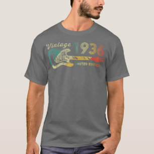 Guitar Lover 86 Year Old Gifts Vintage 1936 Limite T-Shirt