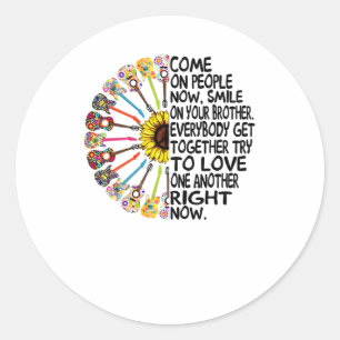 Guitar Lover Acoustic Floral Guitar Gift Classic Round Sticker