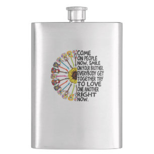 Guitar Lover Acoustic Floral Guitar Gift Hip Flask