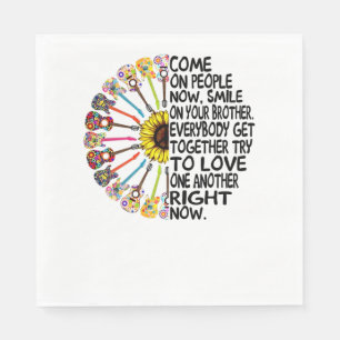 Guitar Lover   Acoustic Floral Guitar Gift Napkin