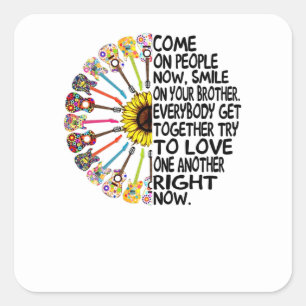 Guitar Lover Acoustic Floral Guitar Gift Square Sticker