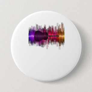 Guitar Lover Acoustic Guitar Heartbeat Gift 7.5 Cm Round Badge