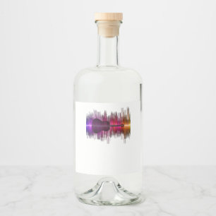 Guitar Lover Acoustic Guitar Heartbeat Gift Liquor Bottle Label