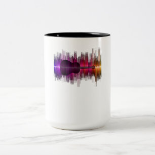 Guitar Lover   Acoustic Guitar Heartbeat Gift Two-Tone Coffee Mug