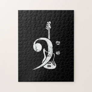 Guitar Lover   Bass Clef Bass Guitar Jigsaw Puzzle