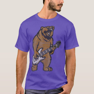 Guitar Lover Bear Playing Bass Guitar Guitarists M T-Shirt