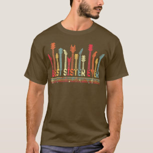 Guitar Lover Best Sister Ever Retro Music Mothers T-Shirt