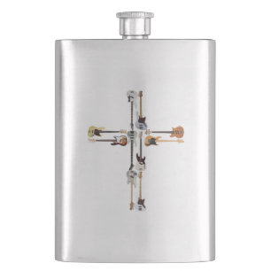 Guitar Lover Guitar Cross Gift Hip Flask