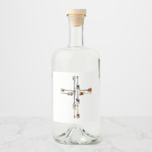 Guitar Lover   Guitar Cross Gift Liquor Bottle Label