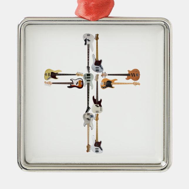 Guitar Lover | Guitar Cross Gift Metal Tree Decoration (Front)